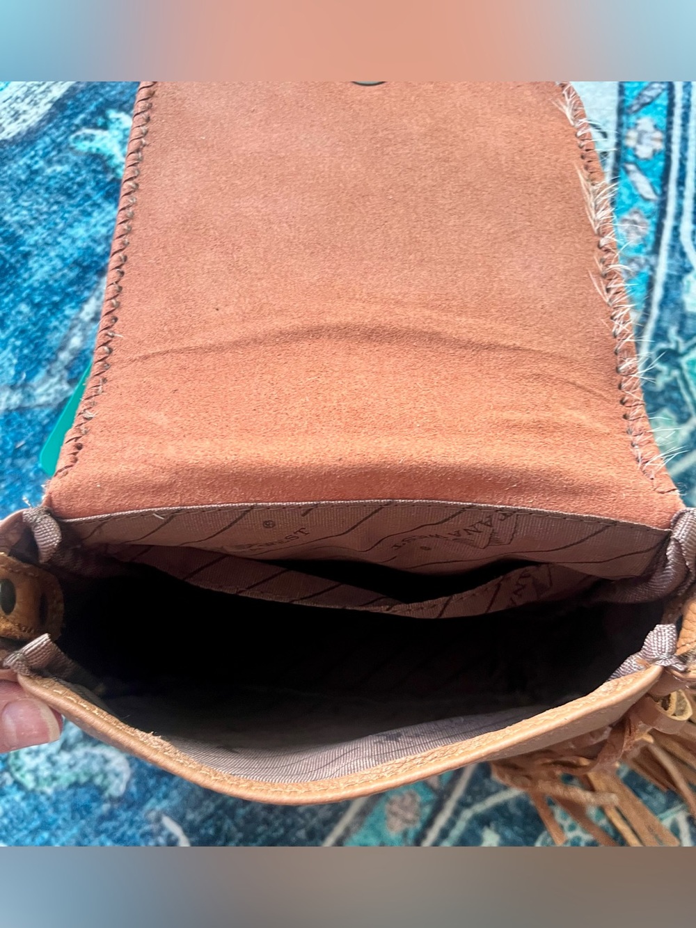 Montana West Brown & White Cowhide Fringe Crossbody - Picture 6 of 14
